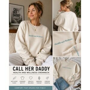 Call‎ Her Daddy Barstool Crewneck Sweatshirt Large Cream Health Wellness